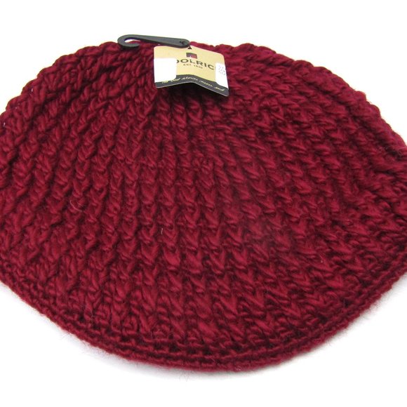 Woolrich Chunky Knit Radar Hat in Ruby Wool Beanie - Picture 1 of 6